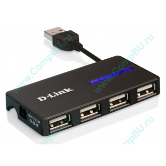 Карманный USB 2.0 концентратор D-Link DUB-104 в Жуковском, USB хаб DLink DUB104 (Жуковский)