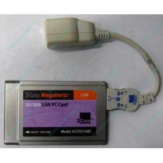 Сетевая карта для ноутбука 3COM Mehahertz 3CCFE574BT (PCMCIA) - Жуковский